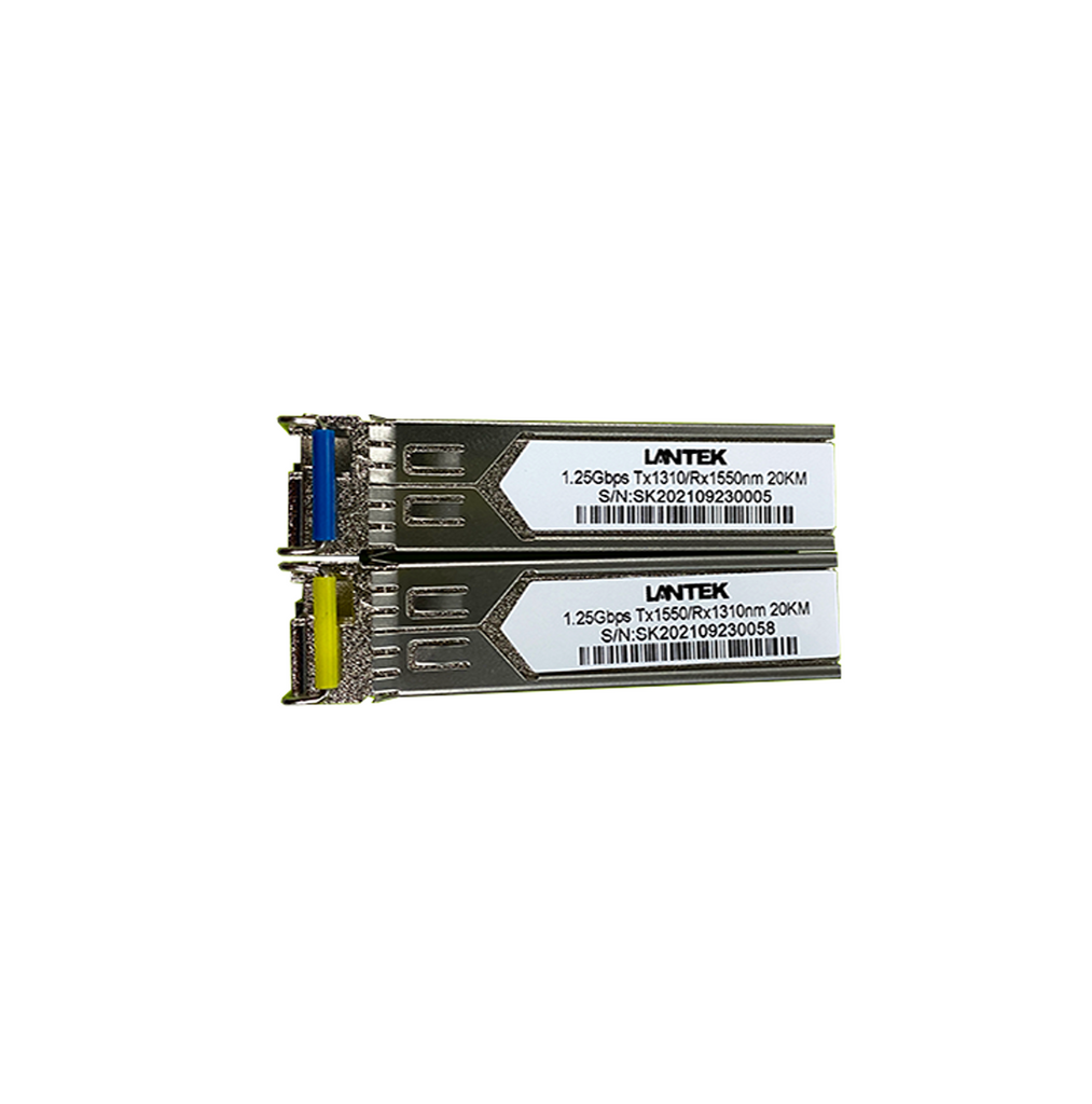Kit 2 de transceiver 1.25G SFP LC BIDI Monomodo 10/20km  Marca: Lantek