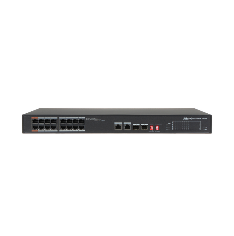 Switch Poe WATCHDOG 16P10/100 2P 1000/SFP Marca: Dahua