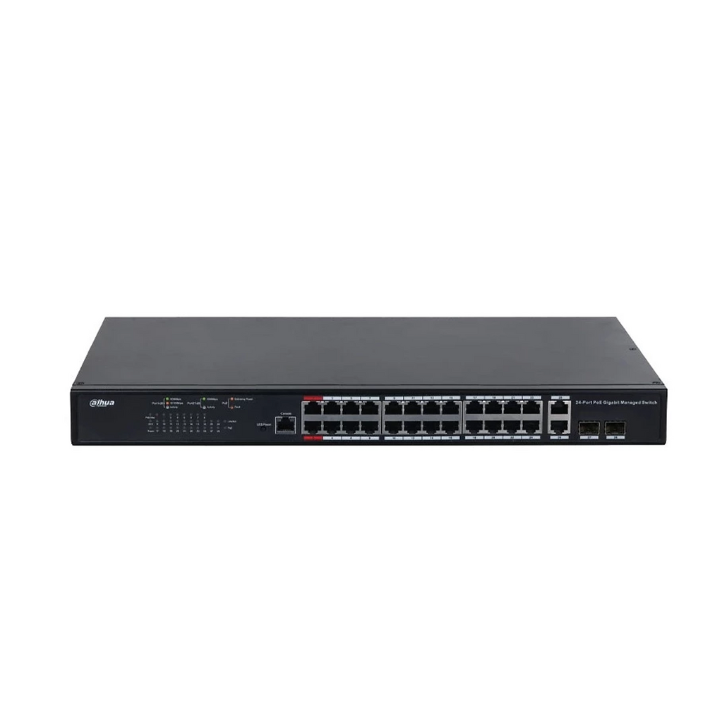 Switch Giga de 24 puertos PoE 2.0 Watchdog 90W IEEE802 capa 2+ Marca: Dahua