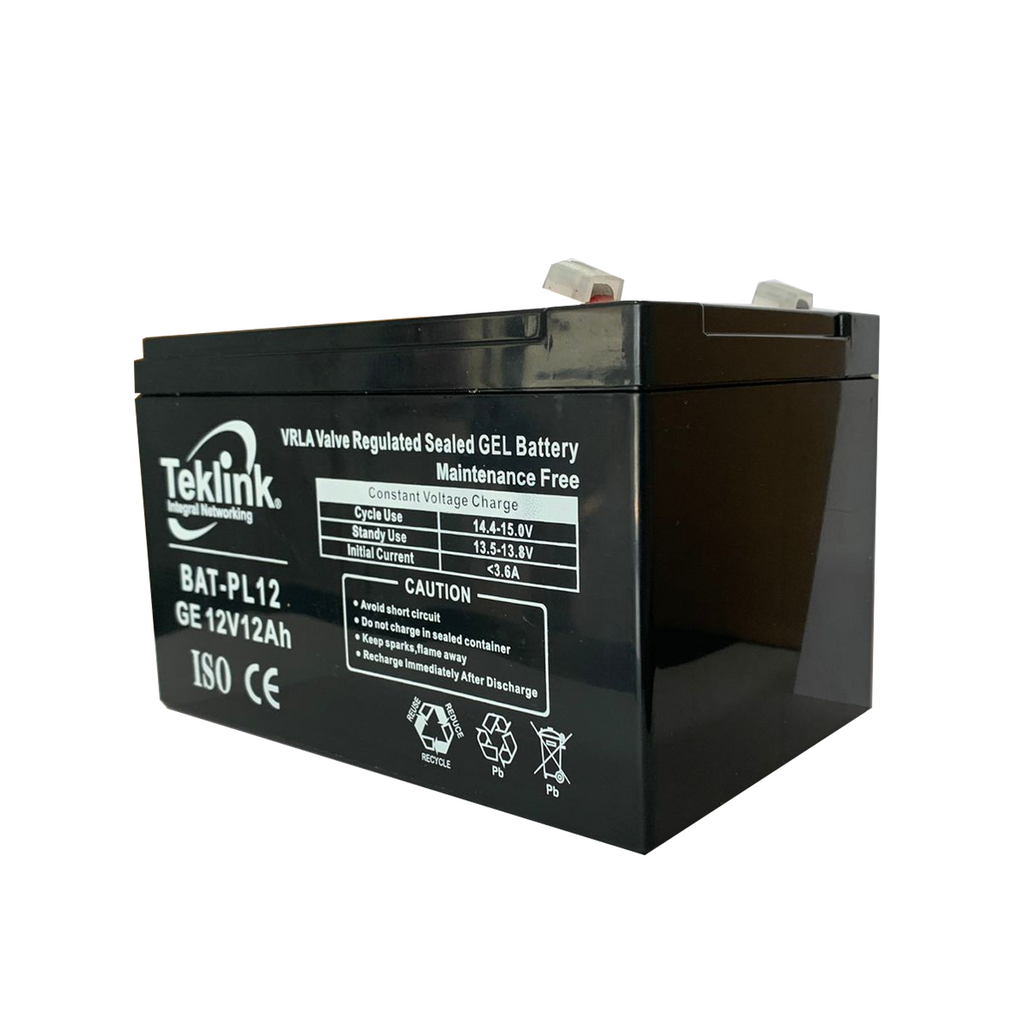 Batería de 12 voltios 12 amperios BAT-PL12 Marca: Teklink