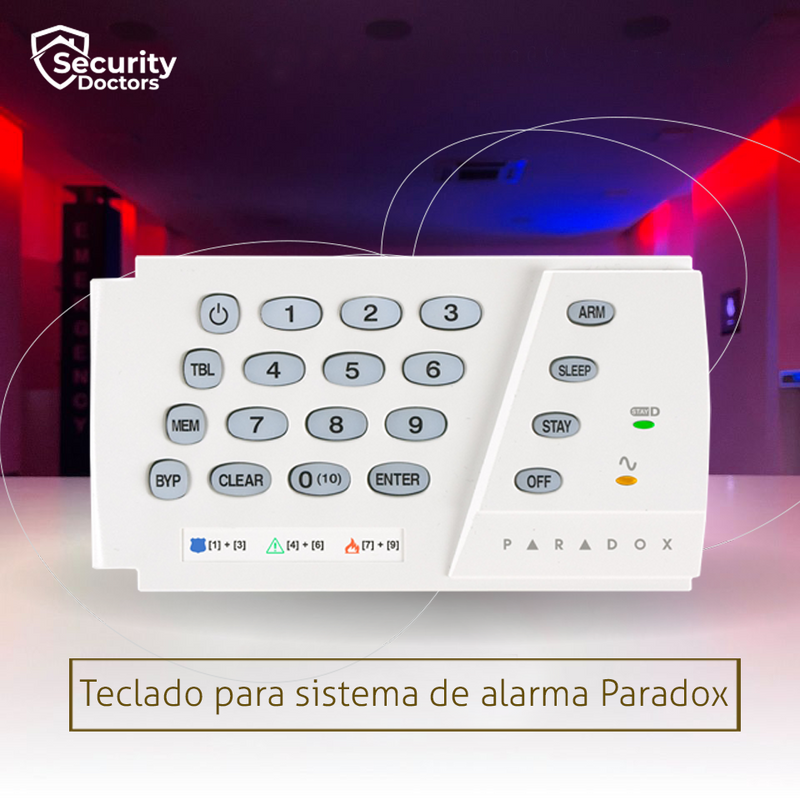 Teclado LED  Paradox modelo K636  de 10 zonas