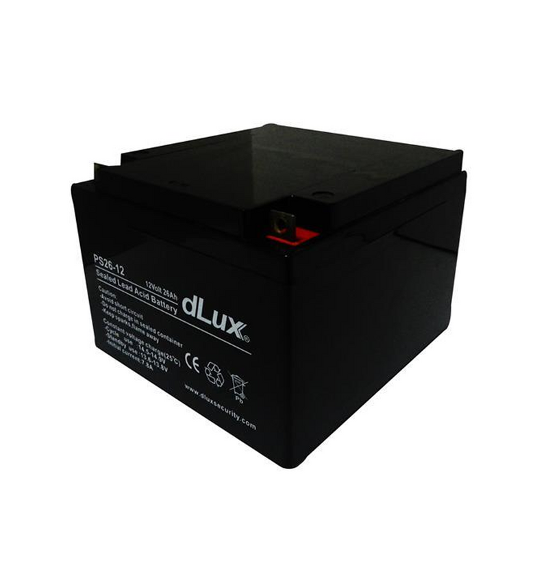 Batería de 12 Voltios 26 Amp Marca: DLux.
