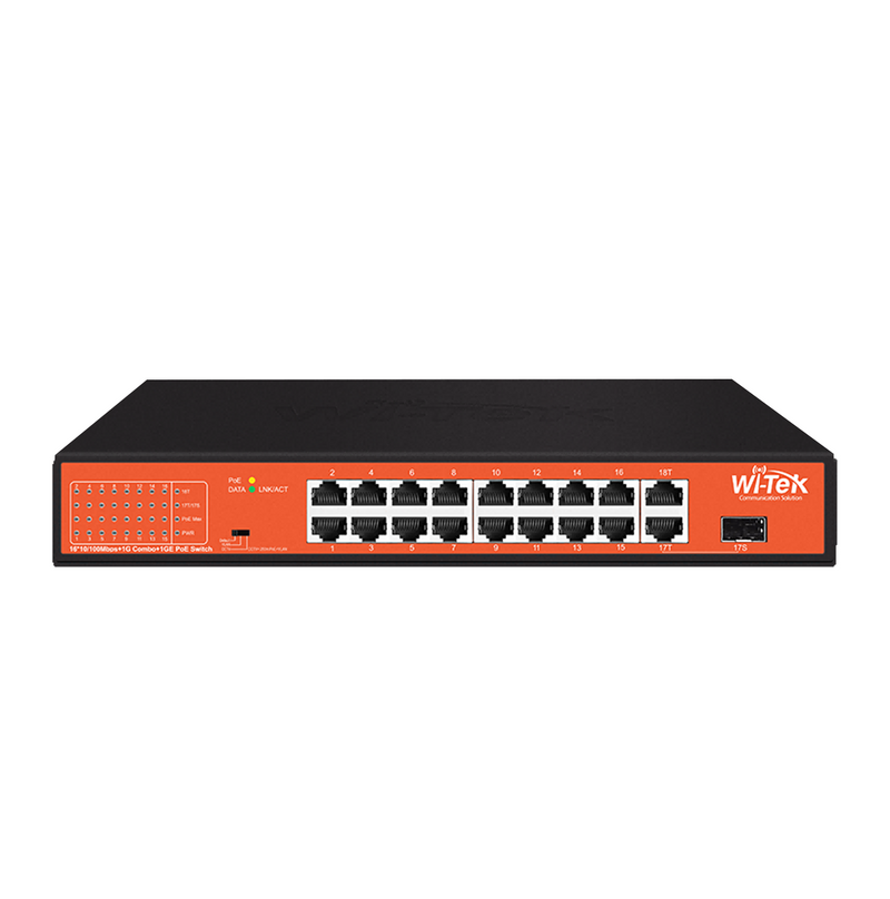 Switch POE de 16 puertos FE+1GE Combo WI-PS518GH Marca: Wi-Tek