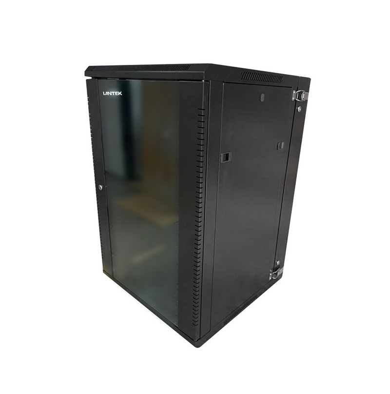 Gabinete de pared abatible 600*600*18U 1 abanico Marca: Lantek