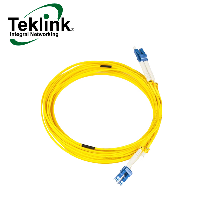 Patch cord de fibra LC/UPC-LC/UPC monomodo duplex 3MTS PVC Jacket 9/125 Amarillo FIB-LCLCD3SM Marca: Teklink