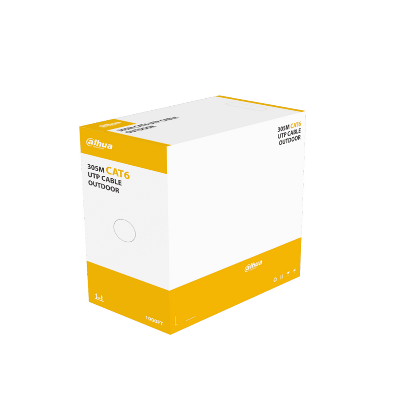 Cable UTP CAT6 para exterior 100% cobre color negro PFM920-6U Marca: Dahua