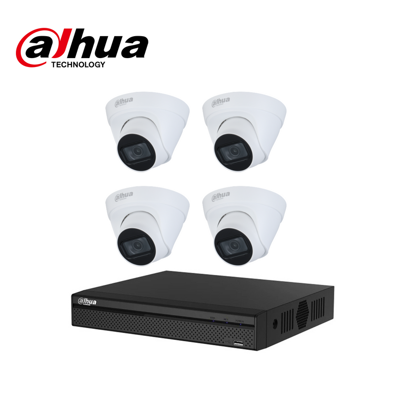 Kit de 4 cámaras domo de 2MP + NVR Marca: Dahua