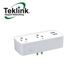 Enchufe inteligente WIFI tecnología Tuya 2 tomas 10A 2 USB 2A TK-BSD08 Marca: Teklink