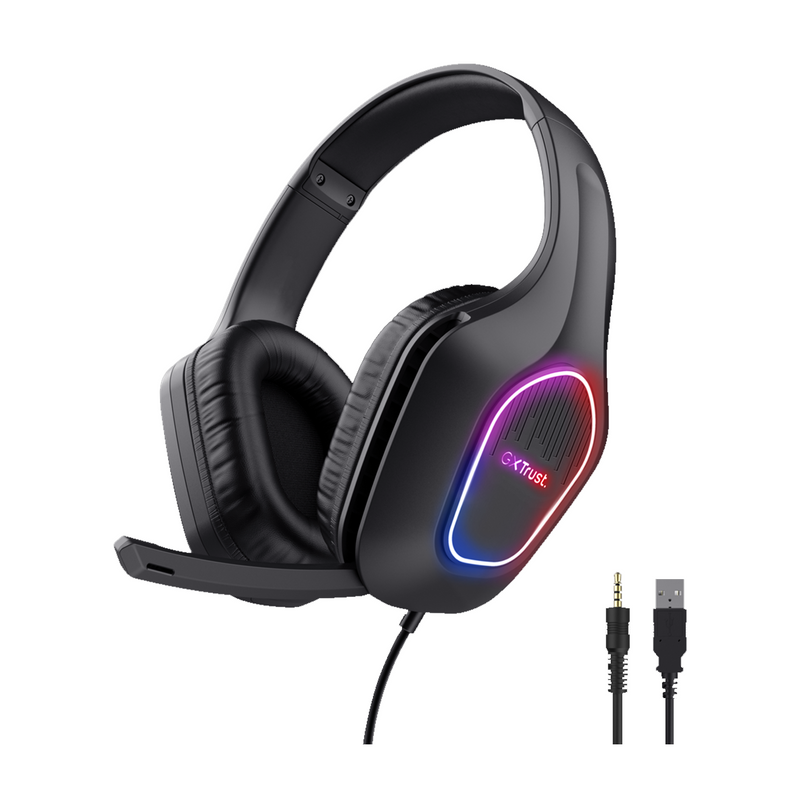 Audifonos alambricos gamer iluminacion led multicolor 25331 Marca: Trust