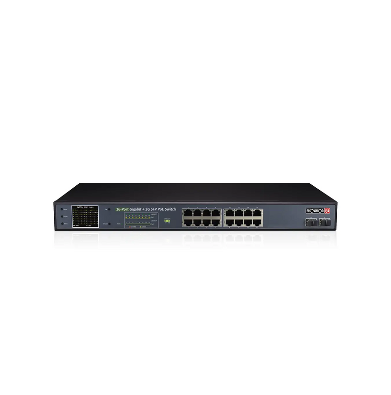 Switch POE de 16 canales downlink total PoE is 250W Marca: Provision ISR
