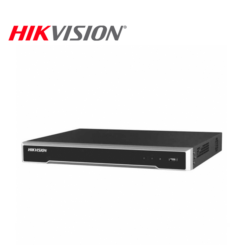 Videograbador de 16 canales POE INTERFACE. H.265+8MP RECORDING. 2 SATA INTERFACE DS7616NIQ216P Marca: Hikvision