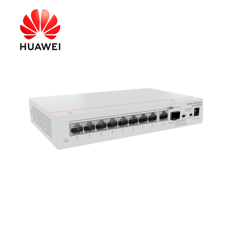 Switch 8 puertos 10/100/1000Base-T/ 1 puerto SFP GE/ Compatible con PoE+ Marca: Huawei