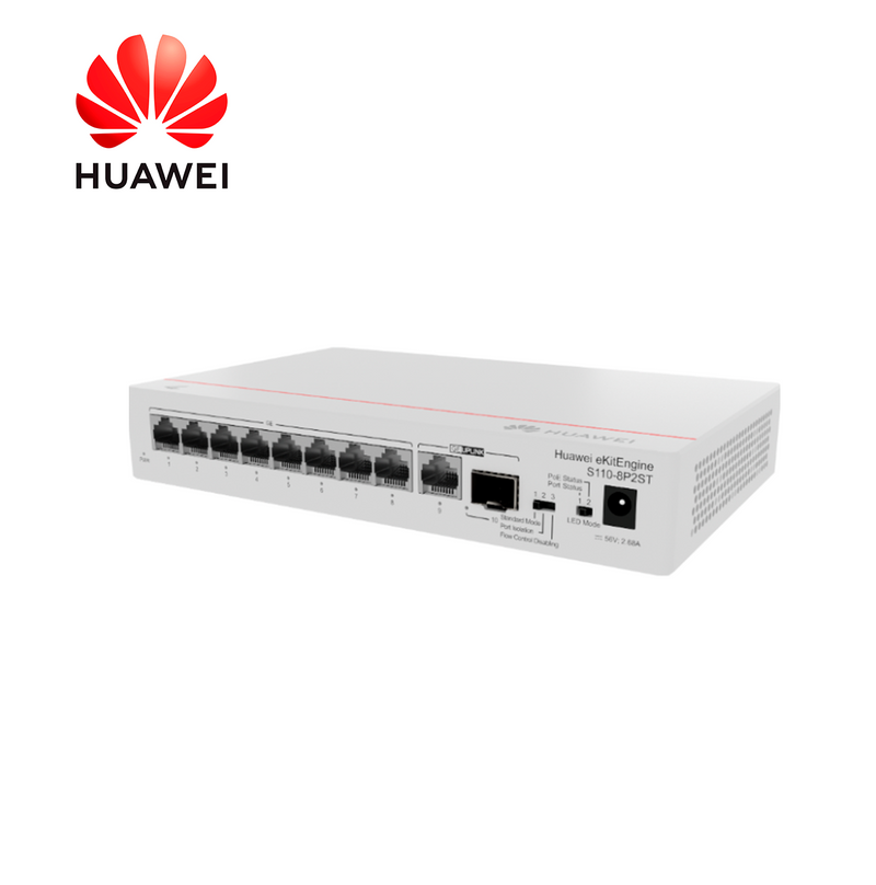 Switch 8 puertos 10/100/1000Base-T/ 1 puerto SFP GE/ Compatible con PoE+ Marca: Huawei