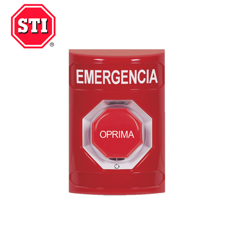 Botón de Emergencia, Texto en Español, Color Rojo SS2009EM-ES Marca: STI