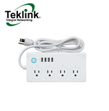 Regleta inteligente WIFI tecnología Tuya 4 Tomas USB A + 2 USB C TK-SM-301-X Marca: Teklink
