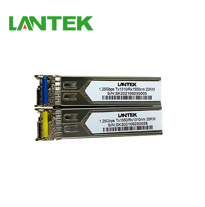 Kit 2 de transceiver 1.25G SFP LC BIDI Monomodo 10/20km  Marca: Lantek
