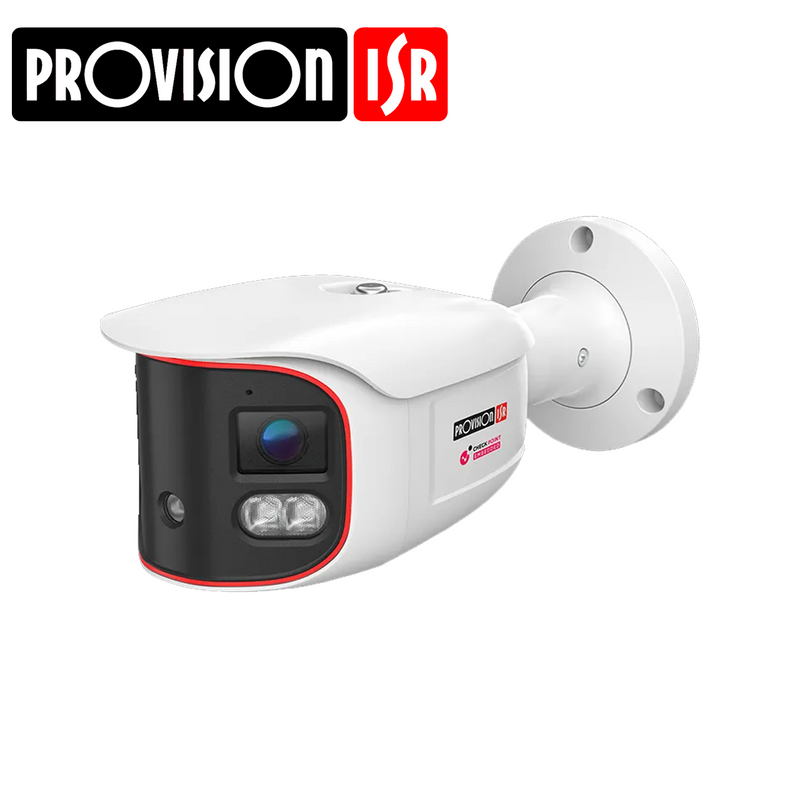 Camara de bala panorámica de lente fija con disuasión activa de 8 MP con LED híbrido y análisis DDA2 BPAN2-340ADRN Marca: Provision