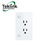 Toma corriente empotrable inteligente tecnología Tuya WIFI 2 TOMAS 15A TK-SM-PW801 Marca: Teklink
