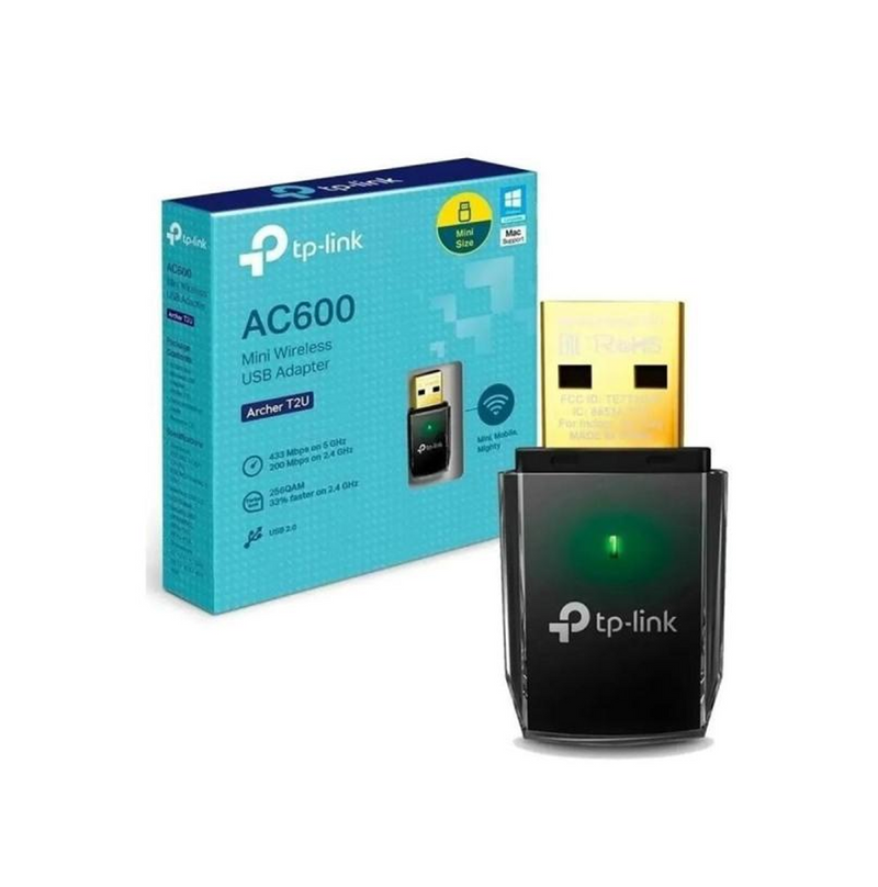Adaptador USB inalámbrico DUAL BAND MINI ARCHER T2U AC600 Marca: TP-Link