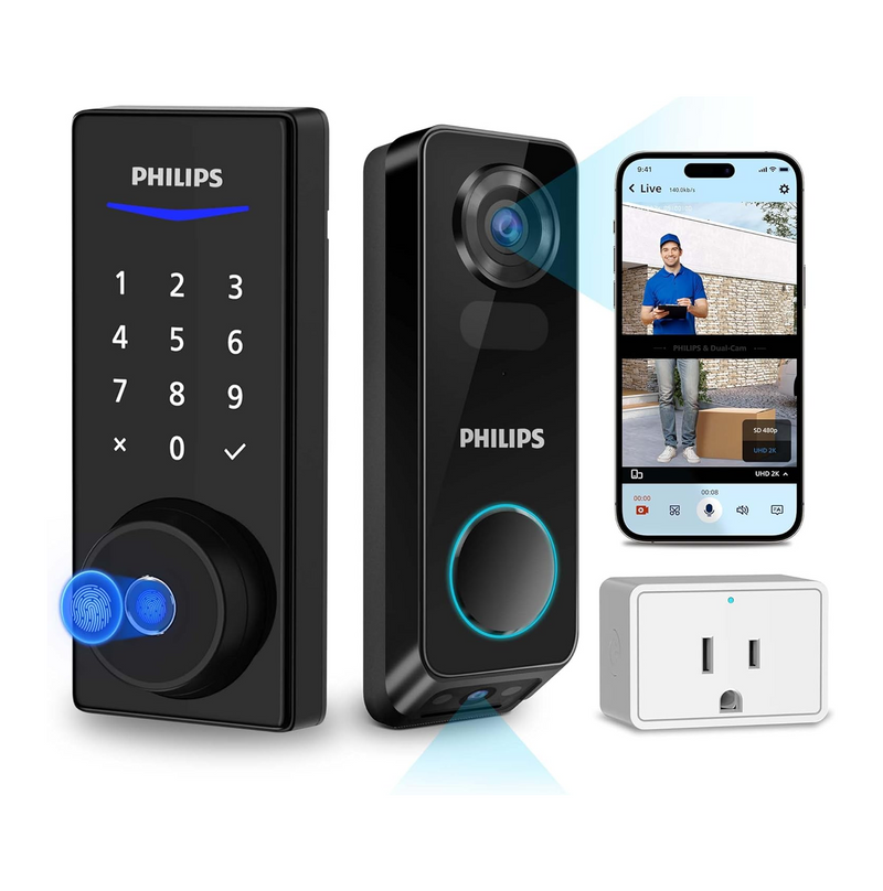 Cerradura inteligente con cámara y timbre incorporado Marca: Philips