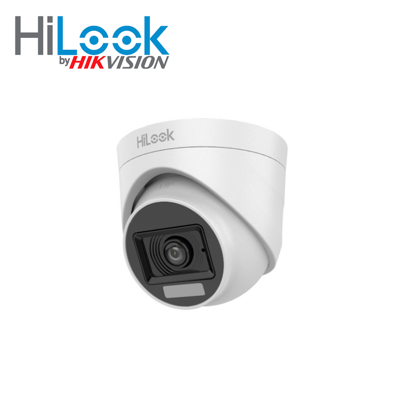 Camara analoga, 2mp, Torrent lente 2.8mm, plástico, con audio y luz dual, 20m THC-T127-LPS Marca: HiLook