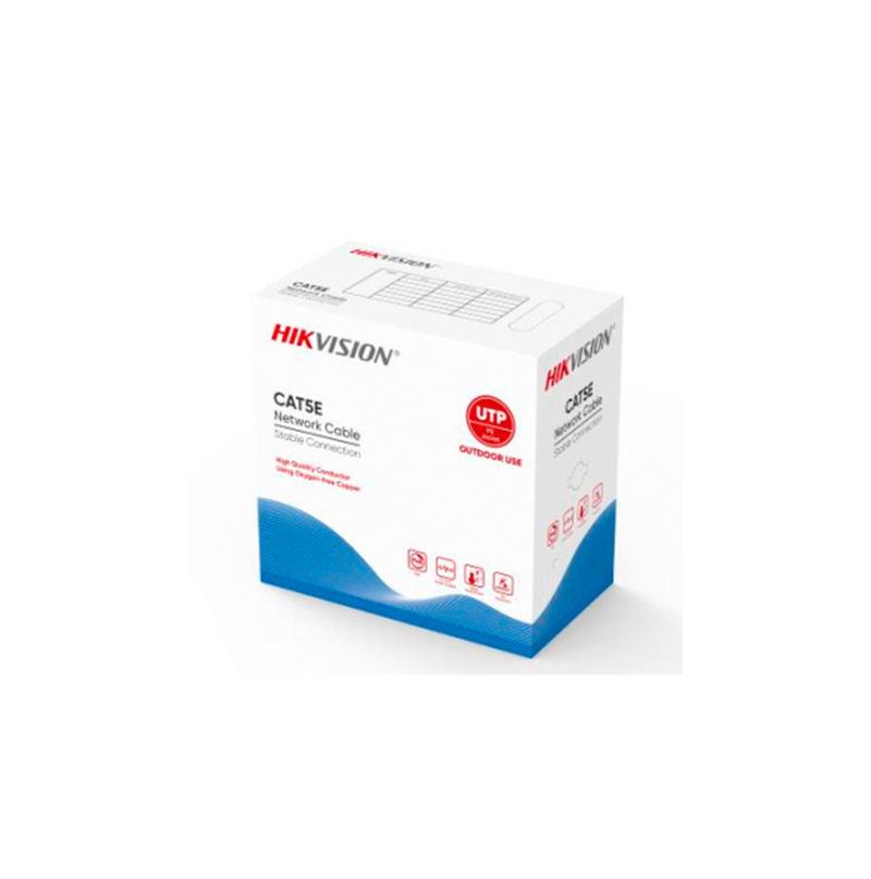 Cable UTP para CCTV de 305mts CAT5E color negro para exterior 100% cobre Marca: Hikvision