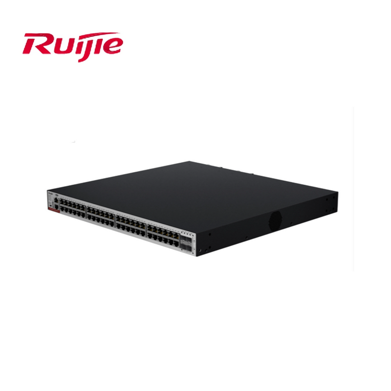 Switch CAPA 3 48 puertos RJ45 GIGA POE 4 SFP+ RGCS8348GT4PD Marca: Ruijie