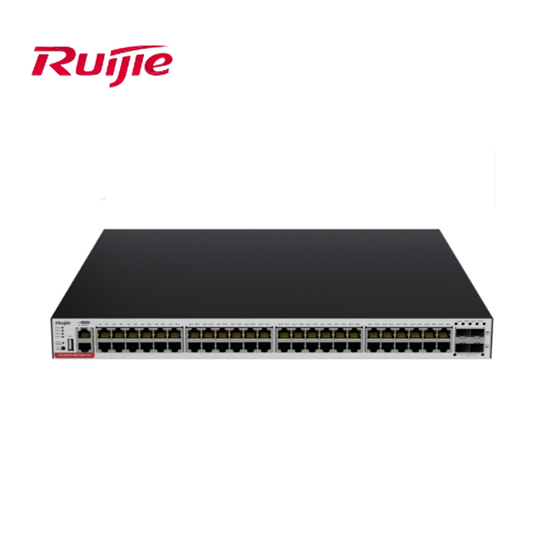 Switch CAPA 3 48 puertos RJ45 GIGA POE 4 SFP+ RGCS8348GT4PD Marca: Ruijie