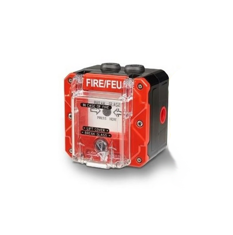 Puntos de llamada con pulsador y rotura de cristal a prueba de fuego