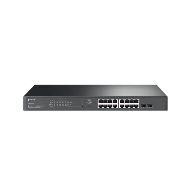 Switch de 16 puertas POE+ GIGABIT y 2 ranuras SFP 10/100/1000 MBPS Marca: TP-Link