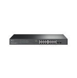 Switch de 16 puertas POE+ GIGABIT y 2 ranuras SFP 10/100/1000 MBPS Marca: TP-Link