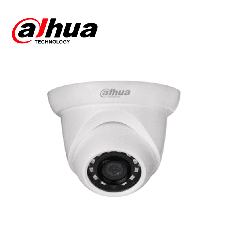 Cámara Minidomo IP 4MP, lente fijo de 2.8mm IR 30M PoE. Marca: Dahua