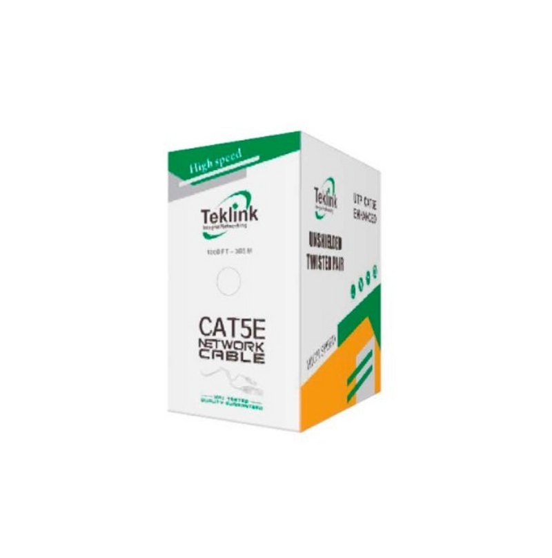 Cable UTP para interior CAT6 23AWG 100% cobre 305M GRIS Marca Teklink