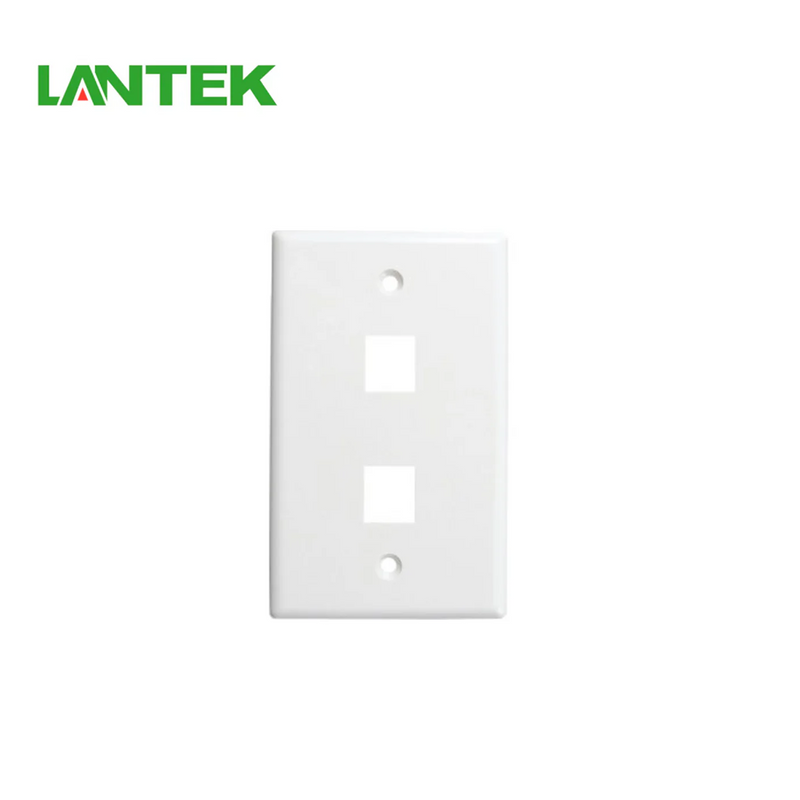 Placa de pared 2 puertos rectangular Faceplate Marca: Lantek