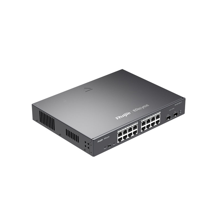 Switch 18 GE puertos 16 PoE+  2 SFP  240w  Vlan Loop prevention Remote Boot 6Kv Marca: Ruijie