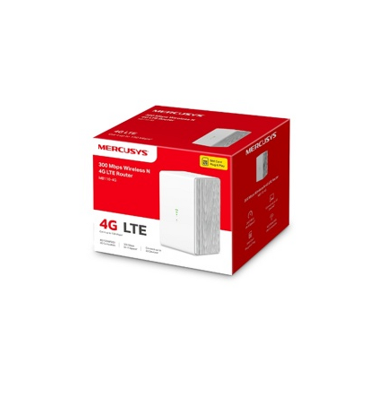 Router inalambrico Mercusys 4G LTE de 300 MBPS-MB110-4G Marca: TP-Link