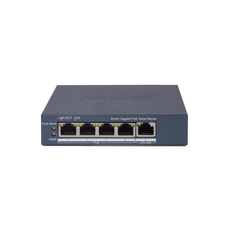 Switch Gigabit PoE+ Administrable de 4 Puertos DS3E1505PEIM Marca: Hikvision