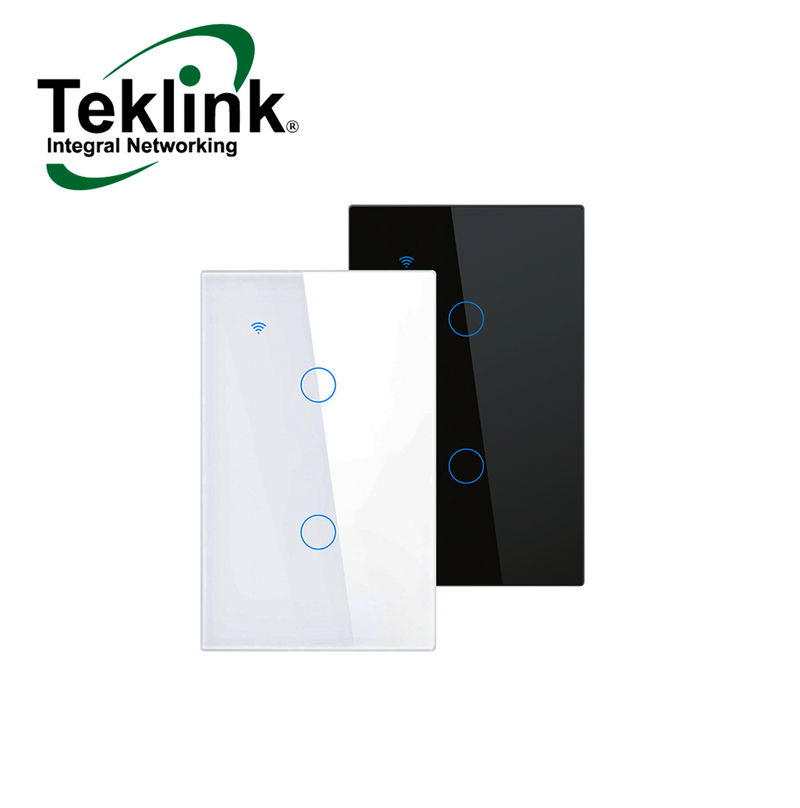 Apagador Inteligente WIFI Tecnología Tuya Color: Blanco o Negro 2 Luces TK-TY-U2 Marca: Teklink