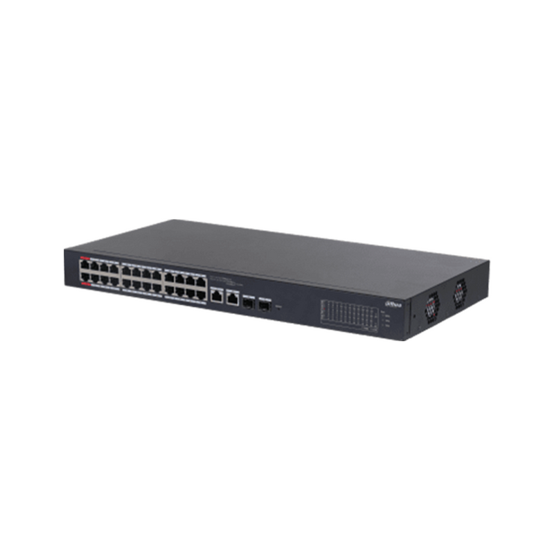 Switch PoE de 24 puertos +2 uplink 10/100/1000Mbsps Marca: Dahua