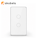 Apagador Táctil de Vidrio 2 Canales (Blanco) TYSH Marca: Akubela
