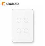 Apagador Táctil de Vidrio 4 Canales (Blanco) TYSH Marca: Akubela