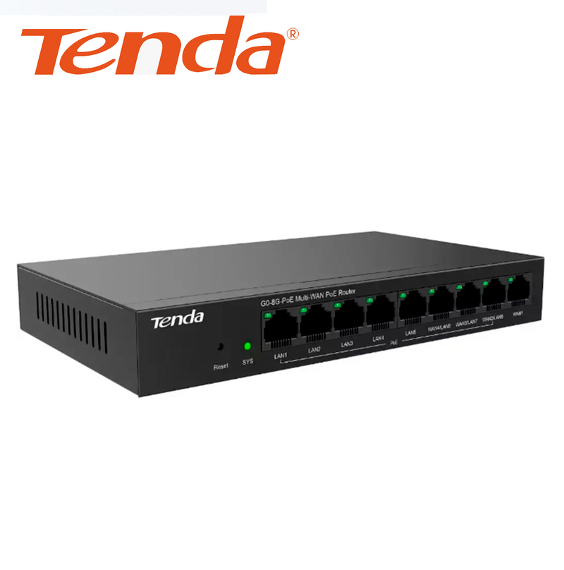 Router 9 Puertos PoE Ethernet G0-8G-PoE Marca: Tenda