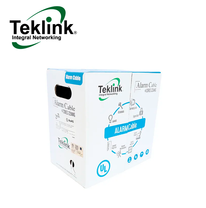 Cable de alarma de 4 hilos 22AWG cobre UL 152 metros CAB-TEK422150 Marca: Teklink