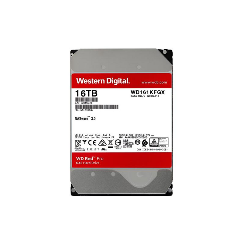 Disco duro interno HD de 16TB 3.5 NAS RED PRO WD161KFGX Marca: Western Digital