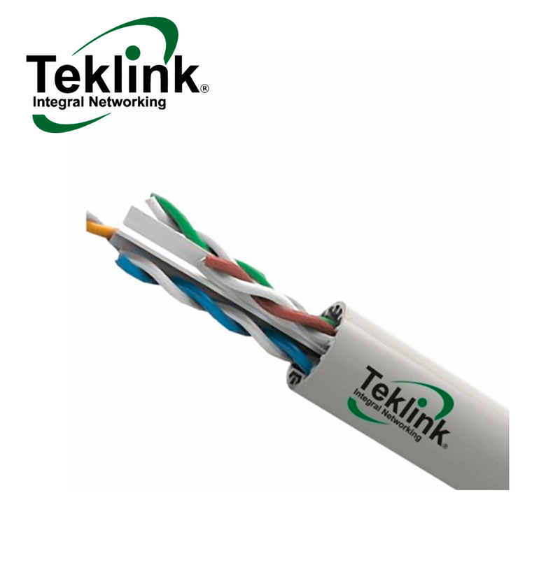 Cable UTP CAT6A UL verificado 4P color gris 23 AWG (305MTS) Marca: Teklink