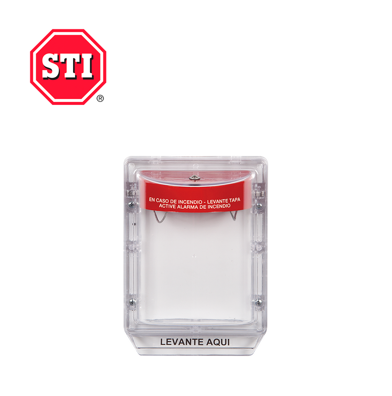 Cubierta Protectora de Policarbonato Serie Stopper II® , Con Bocina, Sin Espaciador, Montaje Empotrado, Etiqueta en Español Marca: STI-1100-ES