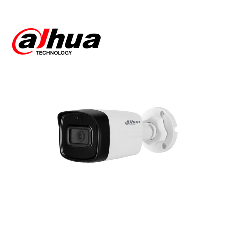 Cámara Bullet, HD, 5MP, multiformato, lente 2.8mm, IR 80m, IP67, Mic incorporado HACHFW1500TLNA Marca: Dahua