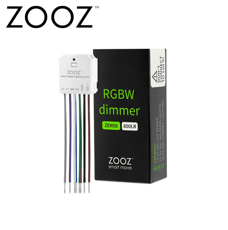Z-Wave Dimmer RGBW de Largo Alcance ZEN56 800LR para Tiras LED de 12–24 V Marca: Zooz