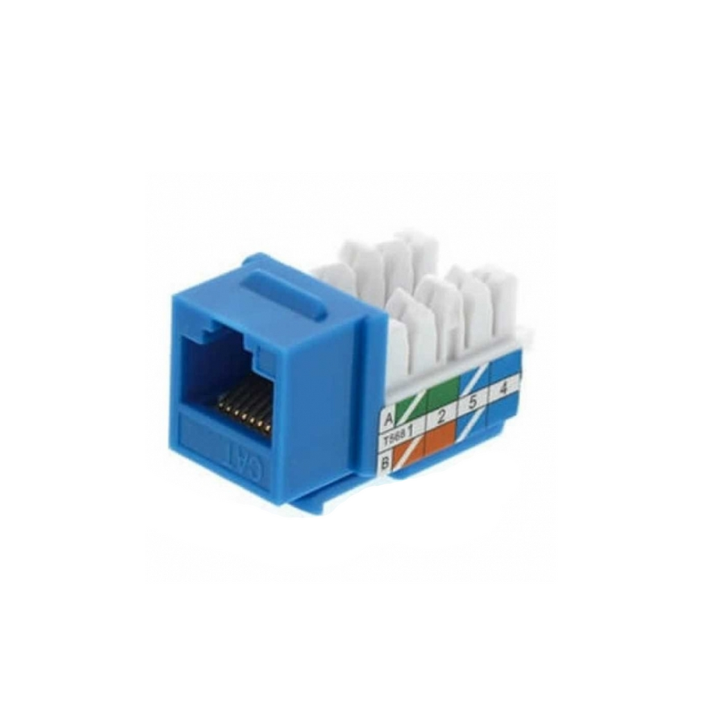 Jack UTP CAT6 LA 110IDC 90 RAL 5017 color azul Marca: Keystone | Se...