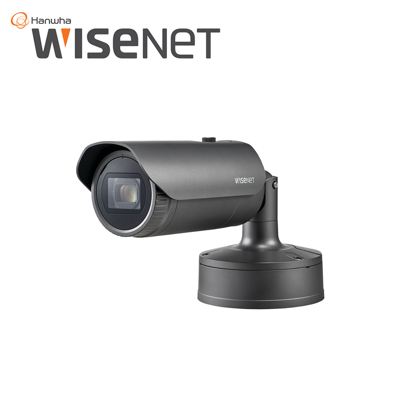 Camara IP Tipo Bala 2MP, Lente Varifocal 5.2 - 62.4 MM IR 70M, H.265 XNO-6120R Marca: Hanwha